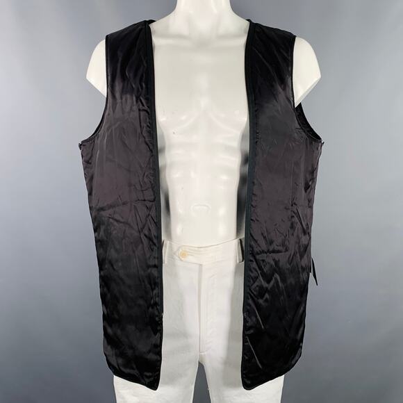 BARNEYS NEW YORK Size 46 Black Cotton Hidden Buttons Trench Coat - Picture 2 of 10